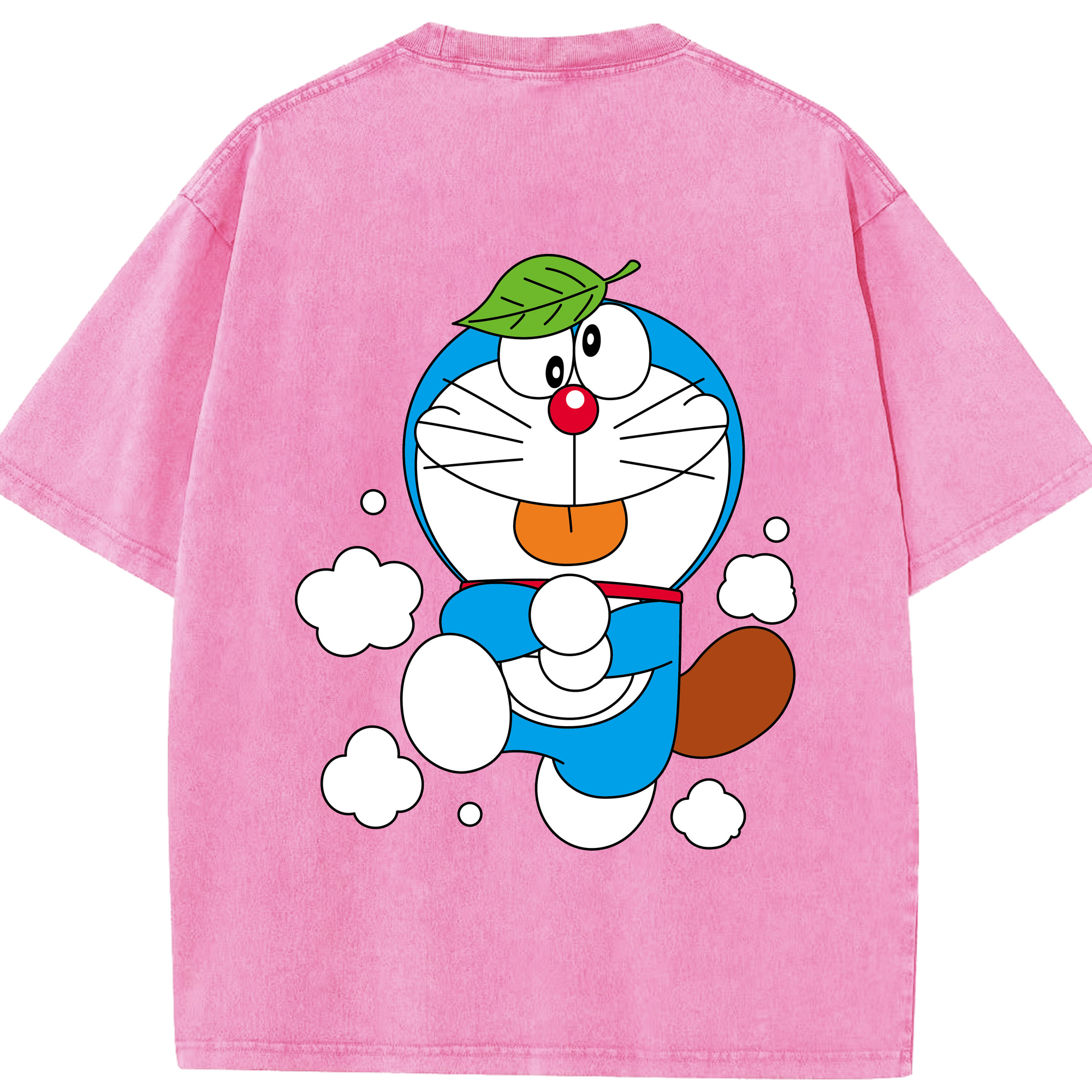 （画像用） ドラえもん Doraemon 綿100% ヴィンテージ風 半袖Tシャツ（背面プリント）